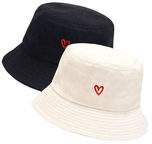 XYIYI 2 Pack Unisex Fischerhüte für Frauen Männer Sommer Strand Angelnhut Sonnehut
