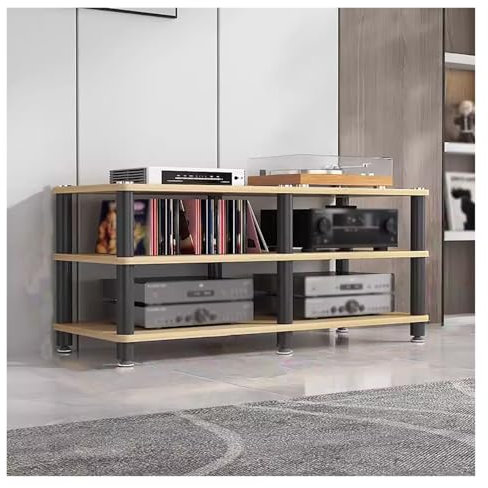 audio rack hifi regal 3-stufiges Audio-/Video-Geräte-Tower-Rack for das Wohnzimmer, Stereo-Schrank, Heimkino-Eck-Medien-TV-Ständer, Plattenspieler, Receiver, Lautsprecher, Verstärker, Komponenten-Aufb