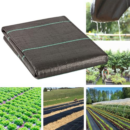 Petgrow Weed Control Membrane 1M x 10M Fabric Weed Barrier Garden Liner Ground Cover Heavy Duty Black Landscape Fabric Breathable, UV Protective for Garden Beds (1M x 10M)