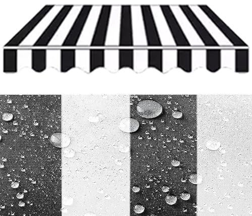 Tenda da sole retrattile impermeabile in tessuto nero in tela per uso esterno (200 x 150 cm)