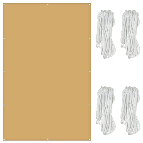Pali per vela ombreggiante, 1,6 x 2,4 m, tessuto impermeabile per giardino, patio, terrazza e campeggio, colore crema, soluzione durevole