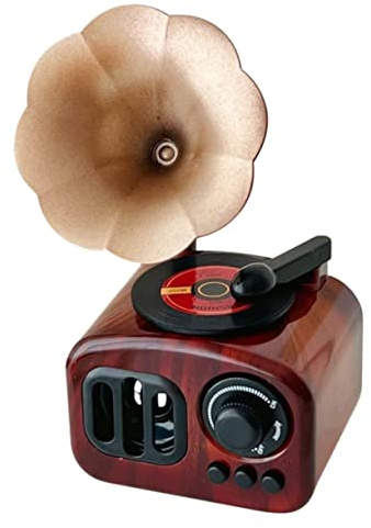 MAGICLULU Gramophone Music Box Creative Plastic Mini Desktop Gramophone Vintage Musical Adornment for Living Decoration Home Accessories