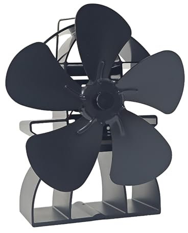 No heat driven electricity to improve heat distribution without electricity 5 blade stove fan for home heating Air circulation