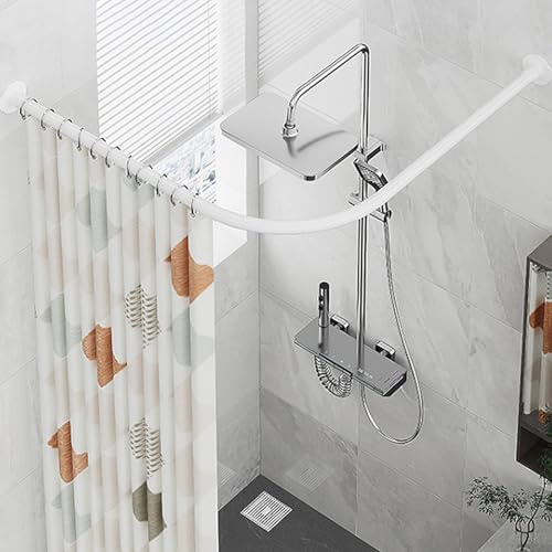 TapferBahn Duschvorhangstange L Forms,90 Grad Duschvorhangstange über Eck,Gebogene Gardinenstange für Badezimmer,Edelstahl Gebogene Duschstange,für Badezimmer,Badewanne,Balkon,Umkleidekabine