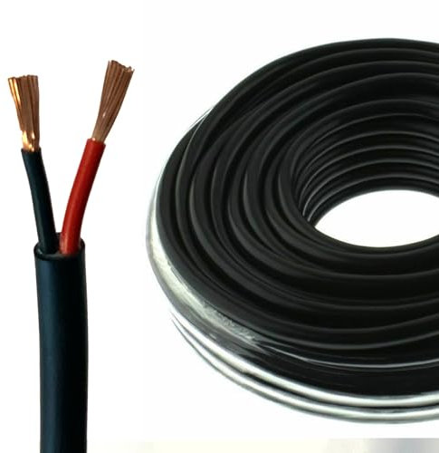 Automotive Round Twin 2 Core Cable 12V/24V Thin Wall Wire for Auto Boat 16.5A, 1mm² (5M Coil)