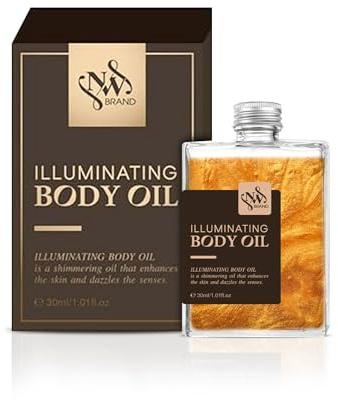 Körperöl mit Goldschimmer 30ml – Glow Body Oil für strahlende Haut – Leichtes Körperöl schnell einziehend & nicht fettend – Body Oil mit Vitamin E