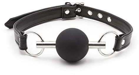 Bola Gag BDSM boca mordida gag bola esclavitud restricciones para principiante adulto juguete sexual jugar (Black)