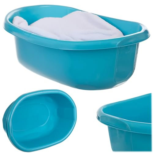 KADAX Waschschüssel 30L, große Spülschüssel aus Kunststoff, vielseitige Plastikschüssel, Kunststoffschüssel, Schüssel für Badezimmer, Spülwanne (Blau)