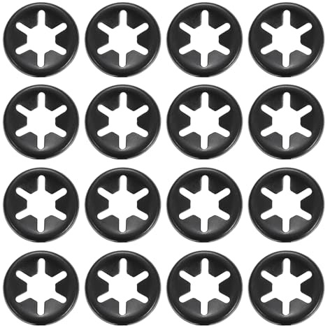 sourcing map 220 arandelas de bloqueo de dientes internas, M6 ID 15 mm OD, arandela de bloqueo de estrella de velocidad rápida para maquinaria, automóvil, uso industrial, borde invertido