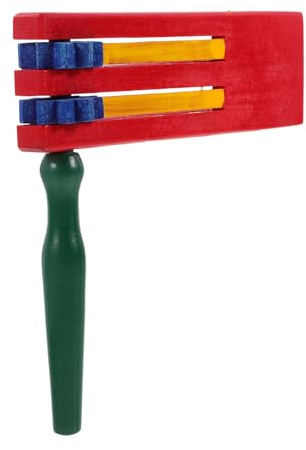 SOPOTUTU Holz Ratsche Percussion Instrument Zweilagige Dreh Ratsche Einzigartiger Musikspielzeug Frühe Musikalische für Familie und Freunde