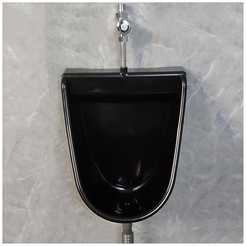 TAUIANE Urinoirs Muraux en Plastique Hommes, Urinoir Universel Haute Efficacité Inverseur D'Urine Toilettes ExtéRieures, Urinoir Salle Bain pour Adultes et Garage,A,with Flush Valve