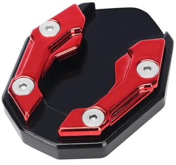 Motorrad Seitenständer Platte für Ducati Multistrada 950 1100 1200 1200S | Aluminium Seitenständer Verlängerung Anti-Rutsch Motorrad Ständer Unterlage,Red