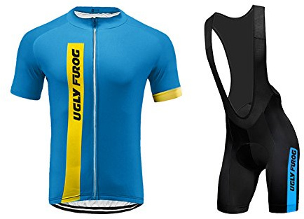 UGLY FROG Rennrad Fahrradbekleidung Set,MTB Herren Atmungsaktiv Schnell Kurzarm Radfahren Jersey Set Kurzarmtrikot mit 20D Sitzpolster