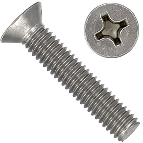 OPIOL QUALITY® Senkkopfschrauben mit KreuzschlitzH DIN 965 M5x10 mm aus Edelstahl A2 V2A (50 Stück) Phillips Senkkopf Senkschrauben Vollgewinde Gewindeschrauben