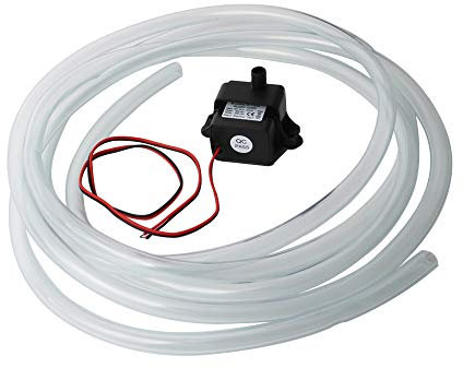 Mini Waßerpumpe, CESFONJER Aquariumpumpe, Brushless DC Wasserpumpe 240L/H 3.6W H-Max mit 46cm Kabel für Teiche, Aquarium, Garten, Brunnen. (Mit 8 mm Durchmesser, 3 m langem PVC-Weichwasserrohr)