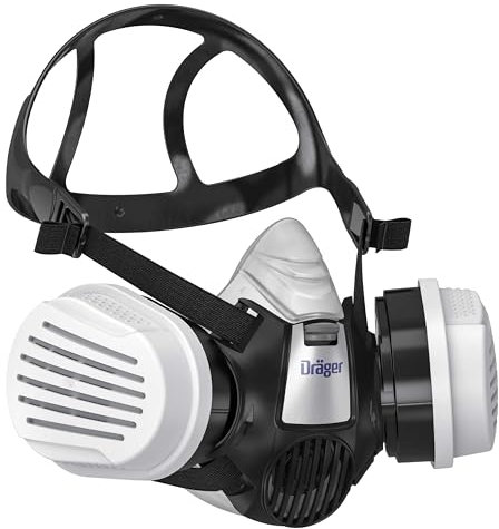 Dräger X-plore 3300 Maschera respiratoria con filtro ABEK1 Hg P3 per lavori chimici, semimaschera contro gas, vapori, polveri sottili e particolati, taglia S