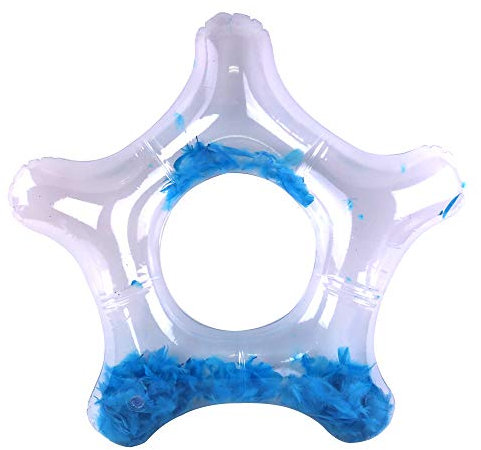 BLUE SKY - Stella Piuma - Boa - Gonfiabile - 069021 - Blu - Vinile - 75 cm di Diametro - Giocattolo per Bambini - Gioco all'aperto - Piscina - A partire dai 3 anni