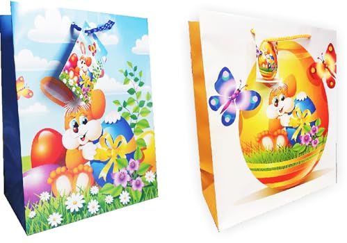 Iloda® 8 große Ostergeschenktüten 17276, Geschenktüte Ostern, Geschenktasche, Geschenkbeutel