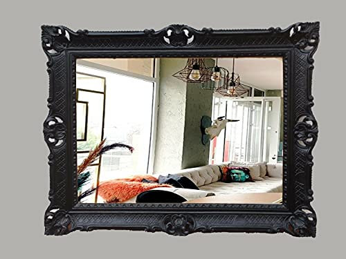 artissimo Cadre photo baroque noir 50 x 70 cm - Cadre gothique antique - 70 x 90 cm - Cadre photo de mariage - Sans verre - 3057