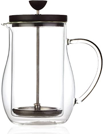 Daoyuan Doppelschichtige French Press Kaffeebereiter Aus Glas, Kaffeekanne Für Kaffee Oder Tee, Handfilter Kaffeepresse Aus Edelstahl Mit 3 Stufen Filter,Hitzebeständig,Tragbar,Spülmaschinenfest