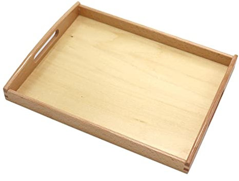 harayaa Montessori Holztablett, Langlebiges, Rechteckiges, Pädagogisches Montessori Sandtablett, Spielzeug, Display, Holz Serviertablett, für Trainingsdekorat, Mittel