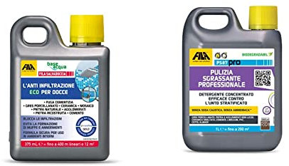 FILA Surface Care Solutions, FILA SALVADOCCIA, Anti Infiltrazioni per Doccia Bagno & PS87 PRO, Detergente Pavimenti Professionale, Sgrassatore Universale