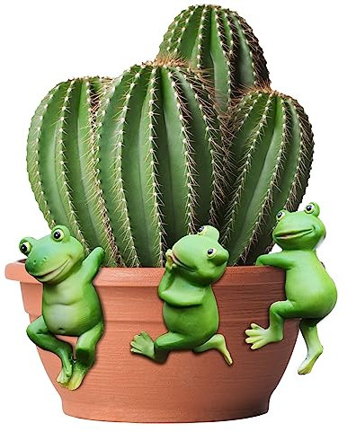GUAHKUN Niedlichen Hängende Frösche Deko, 3 pcs niedlichen hängende Frösche Frosch deko für Teich, Miniteich Terrassenteich Zinkwannen Pflanzschale Garten Balkon Terrasse Teiche Deko