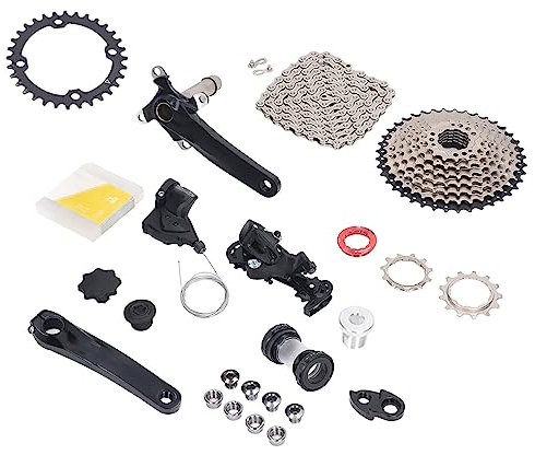 Sempoda 9-Gang-Gruppe, 11 Bis 40 Zähne, Kassettenkurbel, Schalthebel, Schaltwerk, Kettensatz, Beispiellose Leistung und Zuverlässiges Schalten für Ihre Mountainbike-Komponenten(32T Kettenblatt)