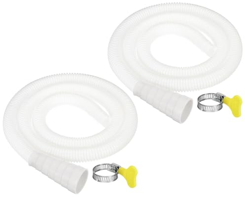 PATIKIL Tuyau de Vidange de Climatiseur de 3,3 Pieds, 2 Pièces 6 Tailles, Tuyau de Vidange Universel de 20 à 30 mm avec Pince pour Remplacement et Rallonge de Tuyau de Vidange, Blanc