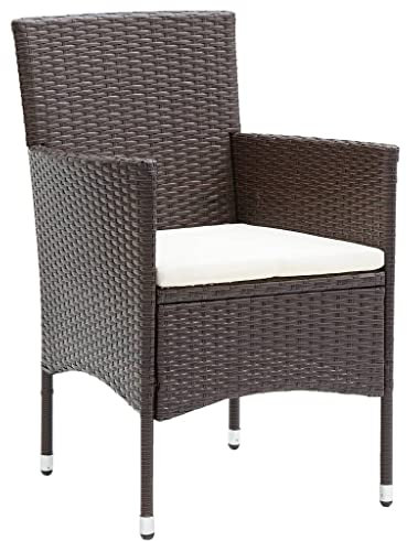 ULUYYUC Loungesessel Outdoor Camping Tisch Stuhl Set Balkonstühle Strandstuhl Faltbar Leicht - Garten-Essstühle 4 STK. Poly-Rattan Braun für Balkon Speisesaal Garten Außenbereich