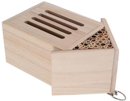 TOGEVAL Insektenhotel Aus Holz Für Garten Nistkasten Für Nützliche Insekten Bienen Schmetterlinge Und Marienkäfer Umweltfreundliches Insektenhaus Für Beobachtung Biodiversität