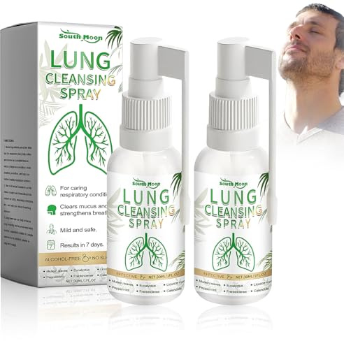 Lungenreinigung,Herbal Lung Spray,2 Stück 30ml,Kräuterlungenreinigungsspray,Herbal Spray für Den Täglichen Gebrauch Geeignet