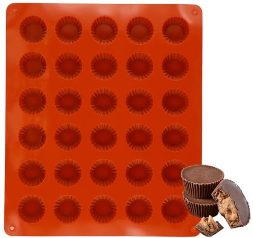 Hoxfly Schokoladenform Silikon, Antihaftbeschichtet Silikon-Backformen, Silikonformen für DIY Süßigkeiten, Süßigkeitenform für Kuchen, Tiefe Schokoladenform für Pudding, Praline, Eiswürfel (Rot)