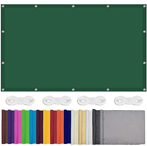 Sonnensegel für den Außenbereich, wasserdicht, 1,2 x 5 m, 98 % UV-Block, wasserabweisend, Pergola-Markisen für Garten, Terrasse, Dunkelgrün, inklusive 4 Seilen für Sonnenschutz und Hofparty