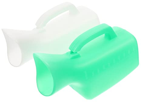 FRCOLOR 2 Stück Damen Urinal 1000ml Wiederverwendbar Tragbar Waschbar Kunststoff Außenurinal Für Reisen Camping Pflegebett Patienten