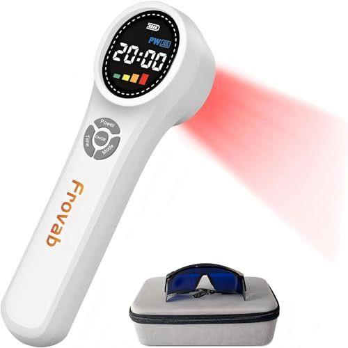 Frovab Rotlicht Therapiegerät Infrarotlicht Gerät Handgerät Kaltes Rotlichtlampe therapie Zur Schmerzlinderung zu Hause Rotlichttherapie 4x980nm+4x810nm+16x660nm für Muskeln,Schulter,Rücken,Knie