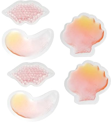 GANAZONO 6 Stück Wärme und Kältegelkompressen mit Kügelchen Wiederverwendbare Wärmepads für Augen und Lippen Mikrowellen und Gefrierschrankgeeignet Schmerztherapie und Make Up Entfernung