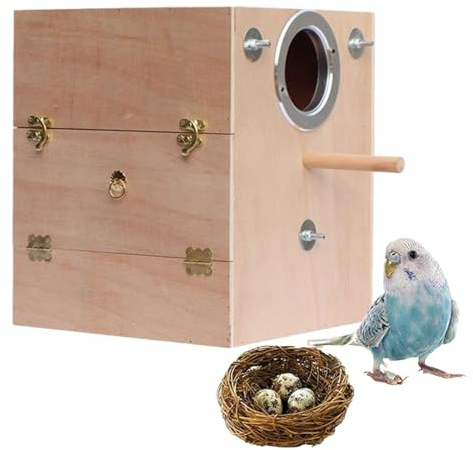 Vogelnest aus Holz – Holz-Kupplung aus Holz, Zuchtbox für Papageiennest, Papageienkäfig, Vogelvoliere aus Holz, Perichitoskäfig, B-Käfig