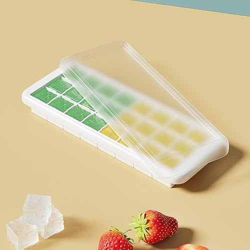 Silikon Eiswürfelform mit Deckel BPA Frei,Eiswürfelform für Eiswürfel,Eiswürfelbehälter mit Deckel 24,Eisformen Silikon für Cocktail Whiskey Kaffee Gefrierschrank
