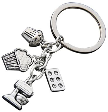 LRXIYODE Porte-clés Décoratif Pâtisserie en Alliage Solide, Lot de 2, Accessoire Porte-clés Créatif pour Femmes, Usage Quotidien et Présent Anniversaire, Design Gâteau