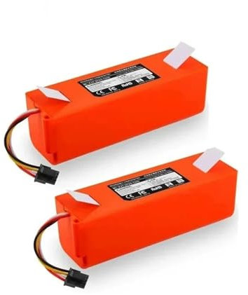 Batteria Per Aspirapolvere Da 14,4 V/ 5200 MAm/6500 MAh。 Compatibile Per Roborock S60 / S61 / S65。 Spazzatrice Batteria Ricaricabile Agli Ioni Di Litio.(2PCS 5200mAh)