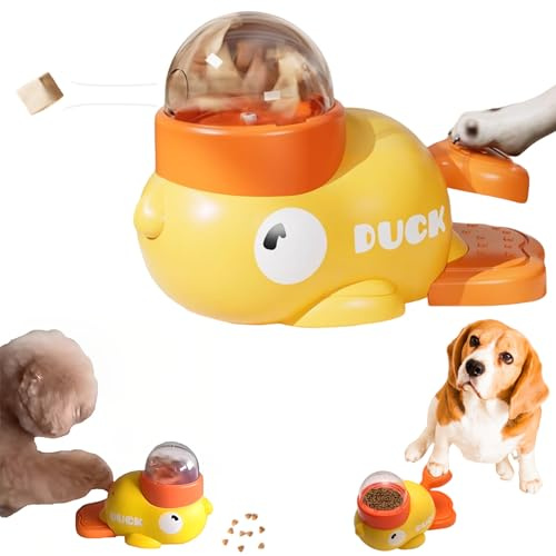 Dispensador interactivo de golosinas para perros, comedero de rompecabezas para perros, comedero para mascotas de pato para una alimentación saludable, dispensador interactivo de golosinas para perros