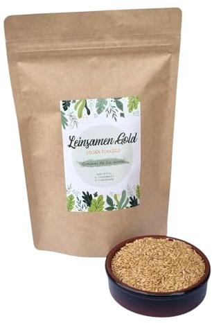 IGART FOODetWOOD Graines de lin doré 5kg, graines entières dorées, graines de lin jaune pour muesli et pâtisserie
