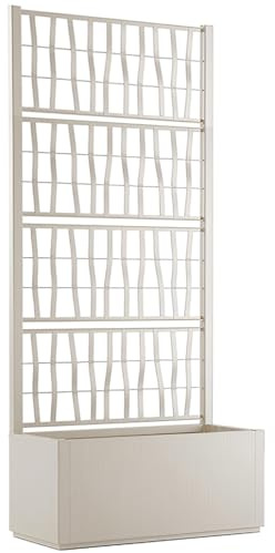 Fioriera alta cm 175 con vaso largo cm 80 Spalliera Grigliata separe' gesso graticola rampicante modulabile e componibile per Esterni Giardini Terrazze separatore ambienti locali commerciali