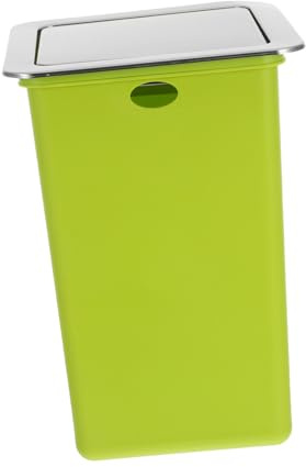 Artibetter Cubo Basura Empotrado Inoxidable con Tapa Abatible Silenciosa Diseño Integrado Ahorro Espacio para Encimera Cocina Oficina Baño