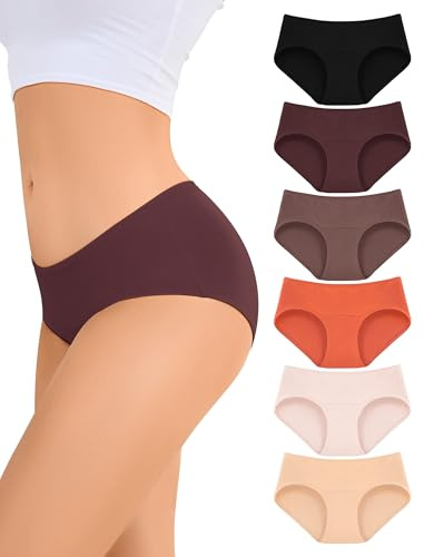 ANSUKOO Trosor Dam Flerpack Bomull,Bikini Underwear,Trosor Dam Underkläder | 6 Pack Cotton Panties For Women,Soft Hipster Panty Multipack,Underkläder Kvinnor