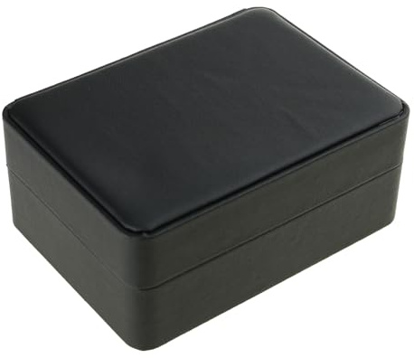 Gissroys Svart PU Manschettknapp Förvaringsbox Säker och repfri Förvaringsväska för Brosch Kavajsnål Bärbar Smyckehållare Professionell Manschettknappshållare