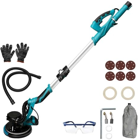 Lijadora Eléctrica For Paneles De Yeso 1250 W, Pulidora Paredes, Masilla Sin Polvo, Autoaspiradora, Portátil, Automática Buen Efecto De Pulido, FáCil Y Limpio.