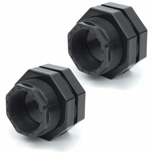 SENRISE Adaptador de conector de tanque de agua de rosca de PVC de 20 mm para barriles de lluvia y piscinas (2 unidades)