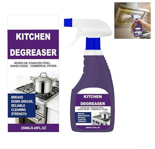 Multi-surface Heavy Duty Degreaser Cleaning Spray, 250ml Heavy Oil Cleaner for Clean Up Kitchen Oil Stain & Grease Remover, for Oven,stove,cookware,air Fryer,microwave,stove,range Hood,wall,Appliance